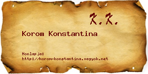 Korom Konstantina névjegykártya